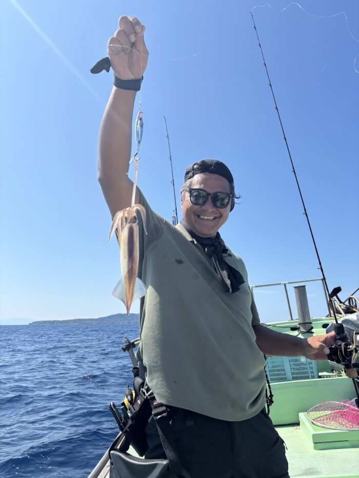 ジグで釣れたスルメイカ