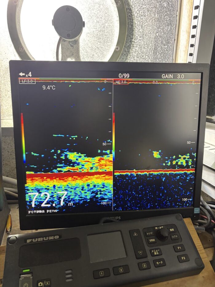 魚群探知機に激熱反応