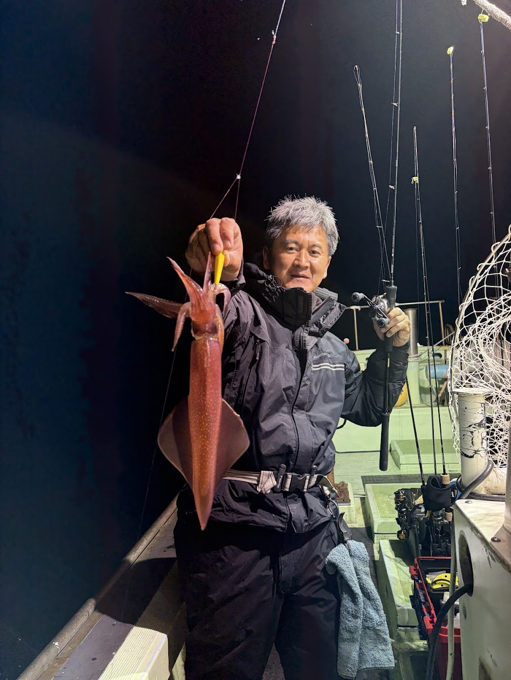 昭和丸のイカメタルで釣れたケンサキイカ