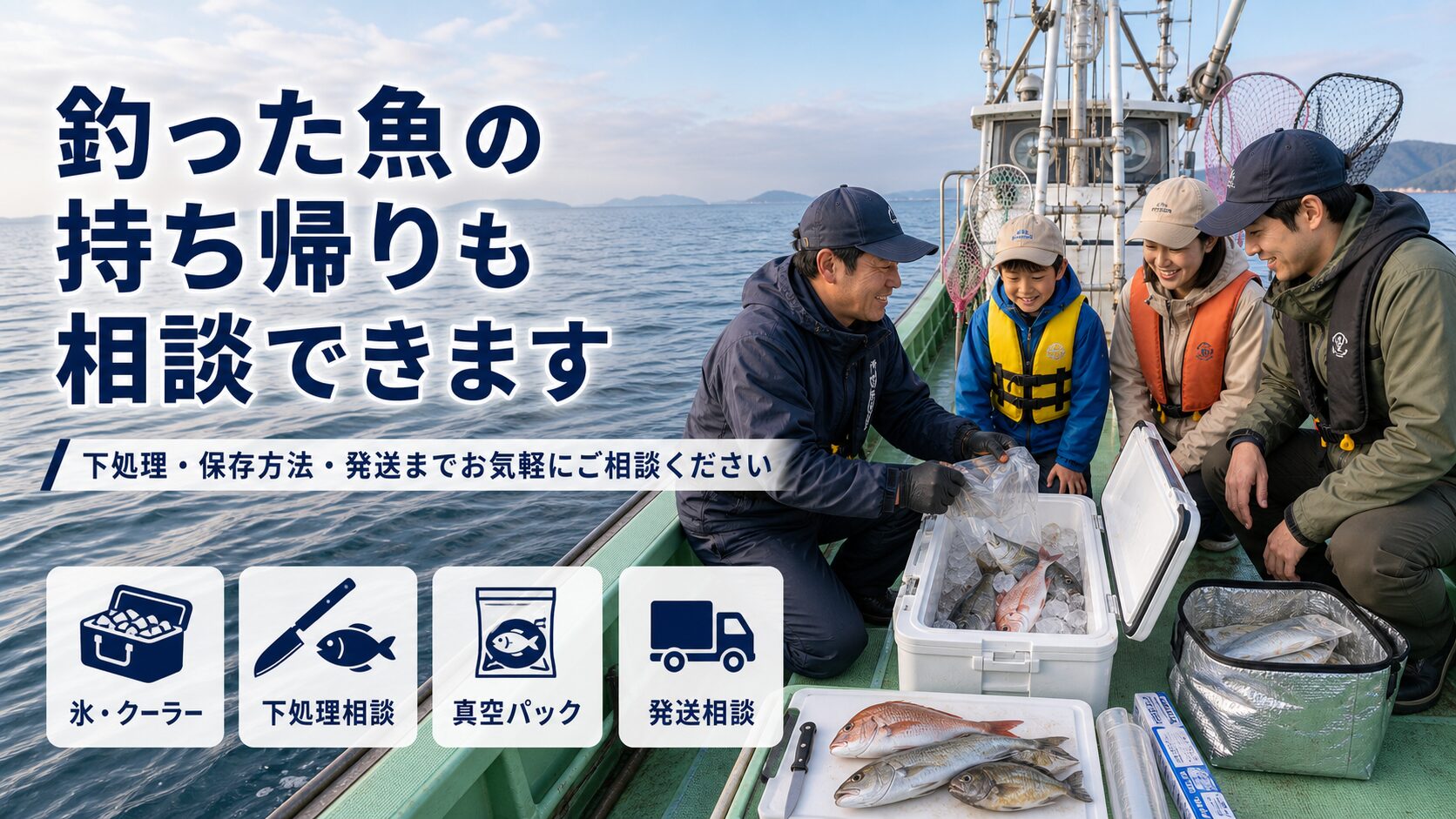 釣った魚の持ち帰りできる釣り船