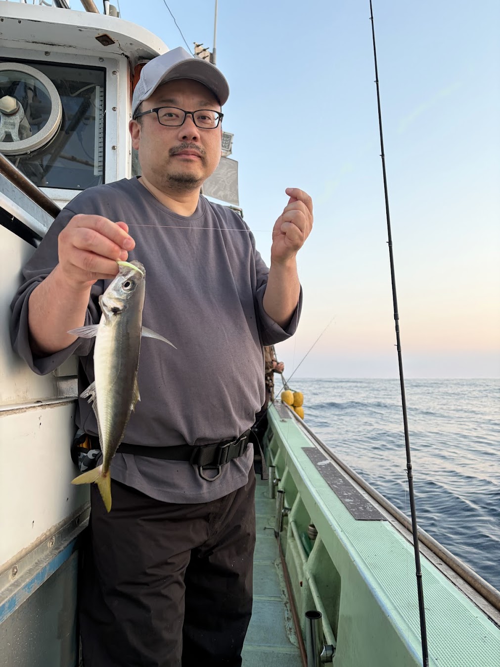 明るいうちに釣れたアジ