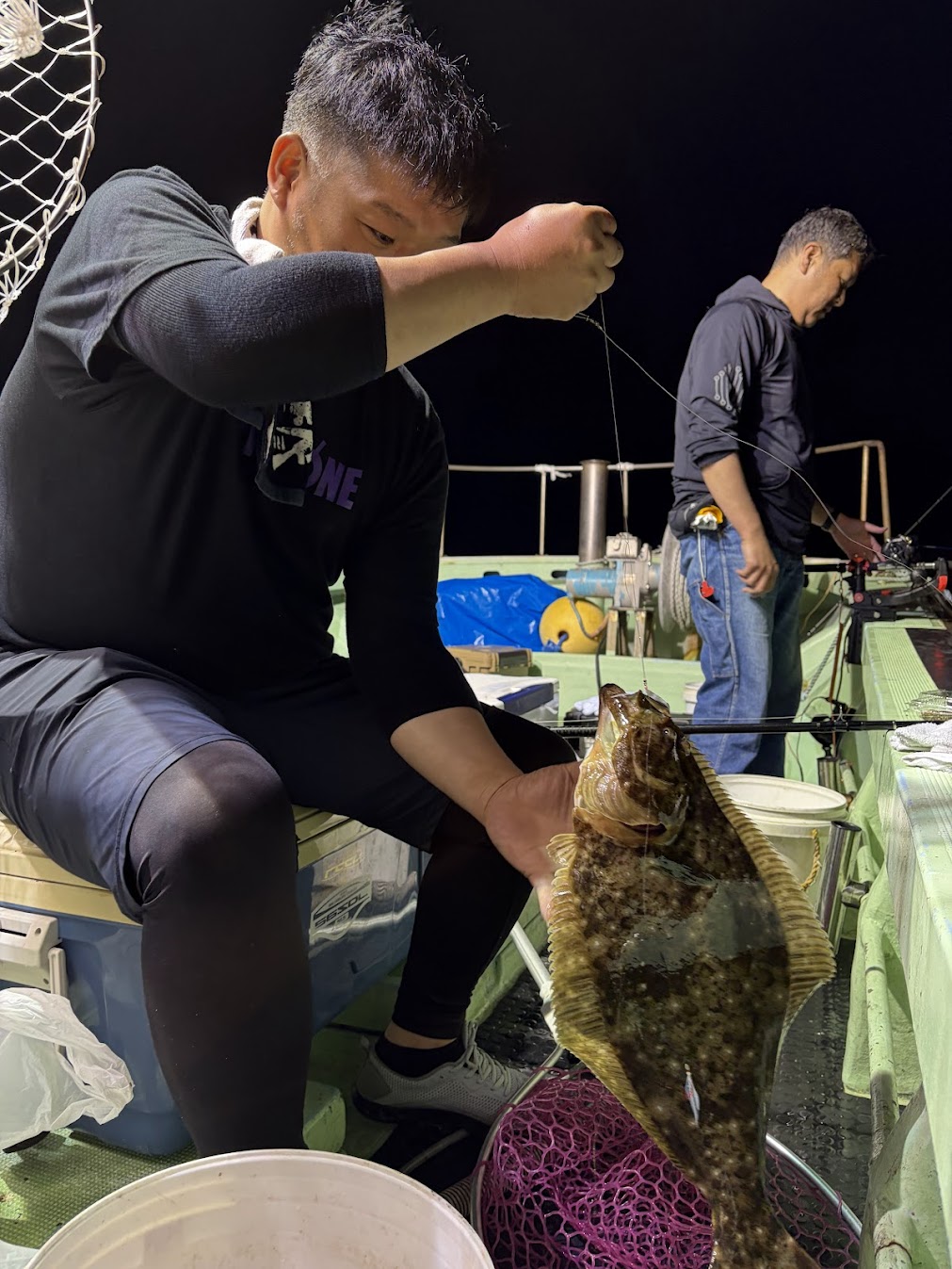 落とし込みで釣れた平目